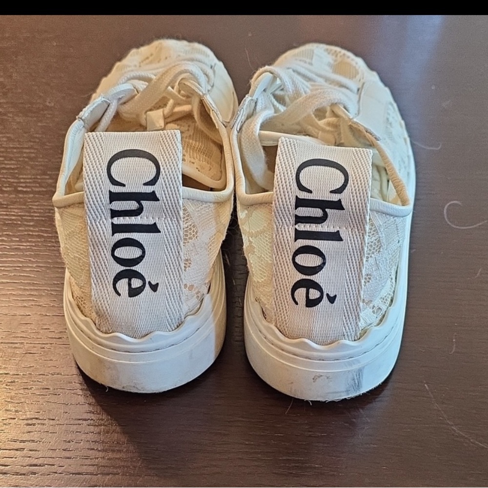 Chloe Cream Lace Sneakers